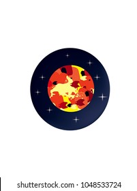 Venus planet icon in the Solar system