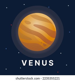 Venus planet illustration. Astronomy planet vector. Solar system planet.