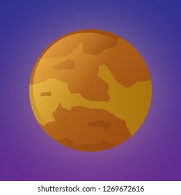 venus planet orbiting solar system vector design illustration