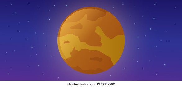 venus planet orbiting solar system vector design illustration