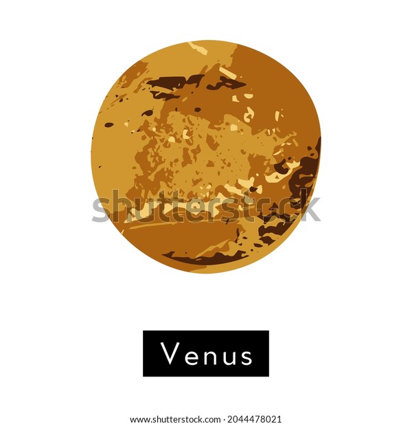 Venus.\
Planet, solar system. Celestial body, cosmic object. Astronomy,\
astrophysics. Vector flat cartoon\
illustration