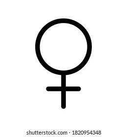 Venus planet symbol. Vector sign. Astrological calendar. Zodiacal black and white horoscope. Outline illustration. Jyotisha. Hinduism, Indian or Vedic astrology