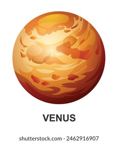 Venus planet. Vector illustration isolated on white background