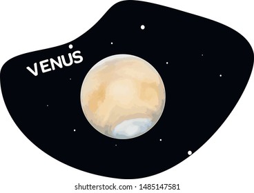 Venus planet vector illustration, solar system