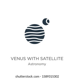 Venus with satellite icon vector. Trendy flat venus with satellite icon from astronomy collection isolated on white background. Vector illustration can be used for web and mobile graphic design, logo,