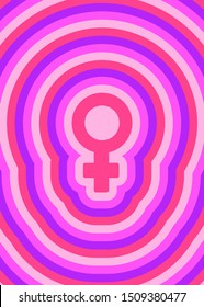 Venus Sign, Female Sex, Gender Symbol Poster. Vector Illustration. 