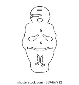 Venus of stone age icon in outline style isolated on white background. Stone age symbol stock vector illustration.