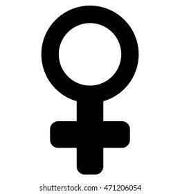 Venus Symbol icon. Vector style is flat iconic symbol with rounded angles, black color, white background.