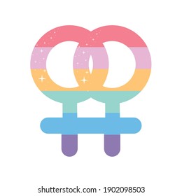 venus symbol with lgbtq pride colors vector illustration design