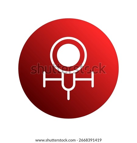 Venus Symbol on Red Gradient Circle Backdrop: Modern Astrological and Gender Representation Illustration Symbolizing Love and Femininity