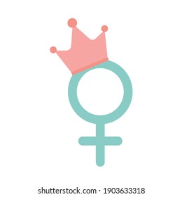 venus symbol with one crown vector illustration design
