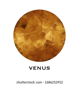Triangle polygonal Venus in solar system planet. 