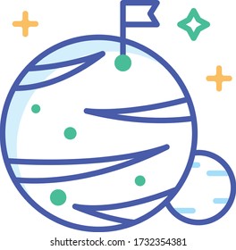 Venus vector icon style illustration. Space symbol EPS 10.