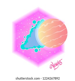 Venus. Vector illustration in flat style isolated on white background.