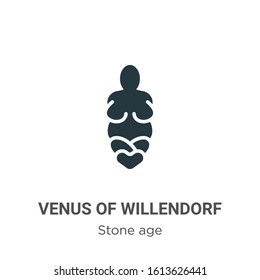 Venus of willendorf glyph icon vector on white background. Flat vector venus of willendorf icon symbol sign from modern stone age collection for mobile concept and web apps design.