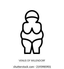 venus of willendorf icon. Line Art Style Design Isolated On White Background