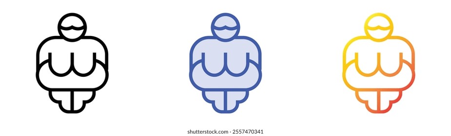 venus of willendorf icon. Linear, Blue Fill and Gradient Style Design Isolated On White Background