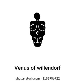 Venus of willendorf icon vector isolated on white background, logo concept of Venus of willendorf sign on transparent background, filled black symbol