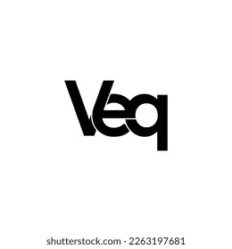 diseño del logotipo del monograma inicial de las letras veq