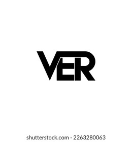 ver lettering initial monogram logo design