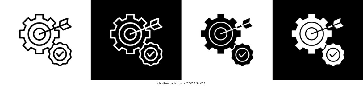 Veracity Icon In Outline And Glyph Styles With Black And White Variations