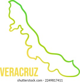 Mapa de gradientes dibujado a mano creativo de Veracruz