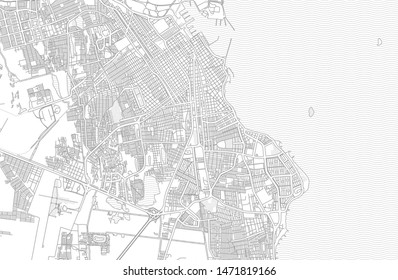 Veracruz, Veracruz, Mexico, bright outlined vector map with bigger and minor roads and steets created for infographic backgrounds.