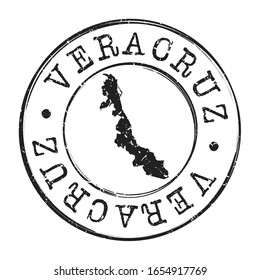 Veracruz, Mexico Map Postmark. A Silhouette Postal Passport. Stamp Round Vector Icon. Vintage Postage Designs.