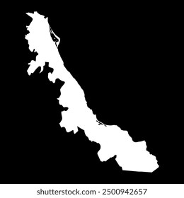 Mapa del estado de Veracruz, división administrativa del país de México. Ilustración vectorial.