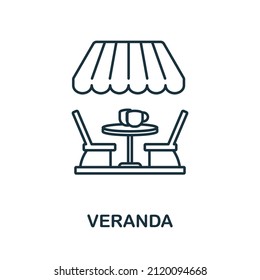 Veranda icon. Line element from restaurant collection. Linear Veranda icon sign for web design, infographics and more.