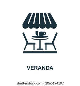 Veranda icon. Monochrome sign from restaurant collection. Creative Veranda icon illustration for web design, infographics and more