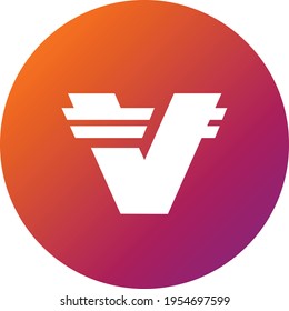 Verasity cryptocurrency coin token vector sign logo