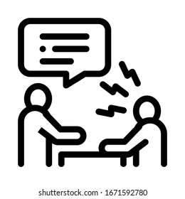 Verbal Battle Icon Vector. Outline Verbal Battle Sign. Isolated Contour Symbol Illustration