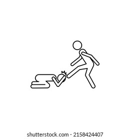 Verbal bullying black line icon. Harassment, social abuse and violence. Sign for web page, mobile app, button, logo. Editable stroke