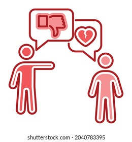 Verbal bullying color line icon. Harassment, social abuse and violence.
