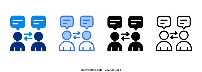 Verbale Kommunikation Symbol Set mehrere Stil Vektor Illustration