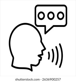 Verbal Communication Icon Speech and Dialogue Line