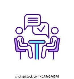 Verbal Communication Skills Improvement RGB Color Icon. Effective Speaking And Listening. Interpersonal Skills. Maintaining Successful Business And Personal Relationships. Isolated Vector Illustration