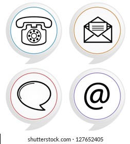 verbal, written, live-chat, online - support / contact icons