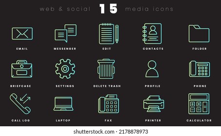 Vercor gradient line icons for web app and softwarer