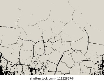 Verctor graphics grunge floor with cracks and dirt