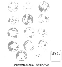 Verctor gray footprint cup of coffee design element.