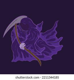 verctor grim reaper outline illustration,  for logo gamer and streamer