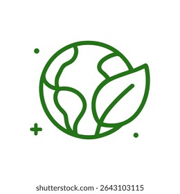 Verdant Earth A Leafy Planets Embrace. Icon symbol illustration