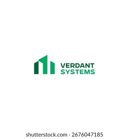 Verdant Systems Green Building Logo - Sustainable Construction Company Brand Template