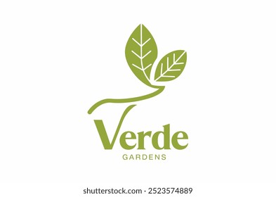 Logotipo de trabalho de arte de paisagem de jardim verde