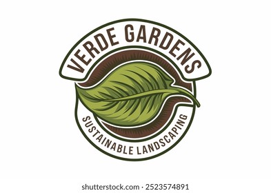 Logotipo de trabalho de arte de paisagem de jardim verde