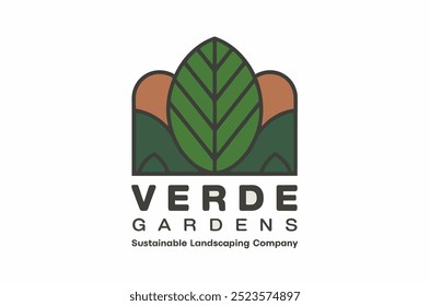 Logotipo de trabalho de arte de paisagem de jardim verde