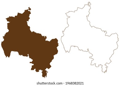 Verden district (Federal Republic of Germany, rural district, State of Lower Saxony) map vector illustration, scribble sketch Verden map