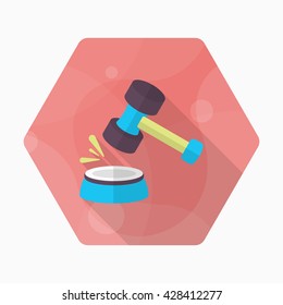 Verdict car icon, Vector flat long shadow design. EPS10